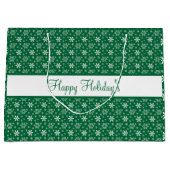 Groene witte sneeuwvlokken Prettige feestdagen fee Groot Cadeauzakje (Voorkant)