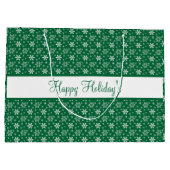 Groene witte sneeuwvlokken Prettige feestdagen fee Groot Cadeauzakje (Achterkant)