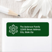 Groene & Witte Snowflake - Return Address Label (Insitu)