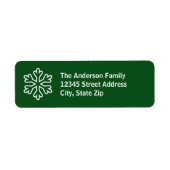 Groene & Witte Snowflake - Return Address Label (Voorkant)