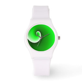 Groene witte spiraal horloge
