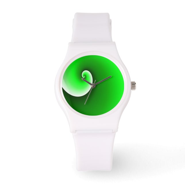 Groene witte spiraal horloge (Voorkant)