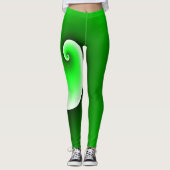 Groene witte spiraal leggings (Voorkant)