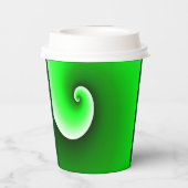 Groene witte spiraal papieren bekers (Achterkant)