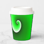 Groene witte spiraal papieren bekers (Voorkant)