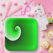 Groene witte spiraal papieren bordje (Feest)