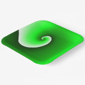 Groene witte spiraal papieren bordje (Gebogen)
