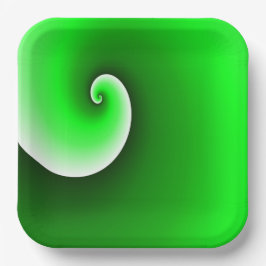 Groene witte spiraal papieren bordje