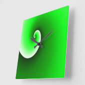Groene witte spiraal vierkante klok (Hoek)