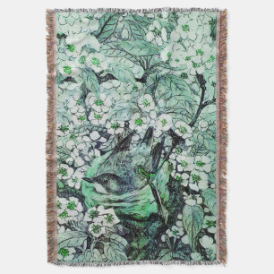 GROENE WITTE SPRINGSTROMEN DEKEN