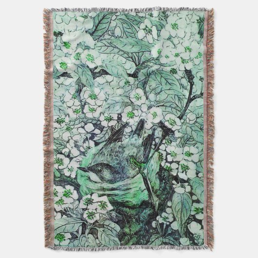 GROENE WITTE SPRINGSTROMEN DEKEN (Voorkant Verticaal)