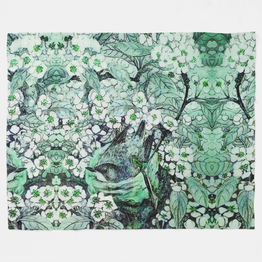 GROENE WITTE SPRINGSTROMEN FLEECE DEKEN (Voorkant (Horizontaal))