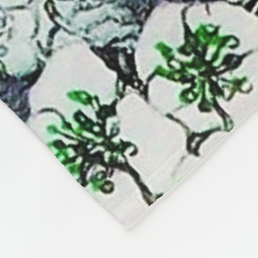 GROENE WITTE SPRINGSTROMEN FLEECE DEKEN (Hoek)