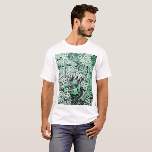GROENE WITTE SPRINGSTROMEN T-SHIRT (Voorkant volledig)