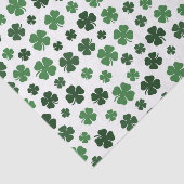 Groene witte St. Patrick's Day shamrocks Tissuepapier (Detail)