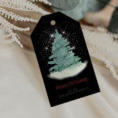 Groene witte ster kerstboom cadeaulabel