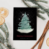 Groene witte ster kerstboom feestdagenkaart