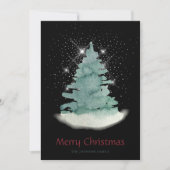 Groene witte ster kerstboom feestdagenkaart (Voorkant)