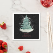 Groene witte ster kerstboom servet (Insitu)