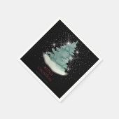 Groene witte ster kerstboom servet (Hoek)