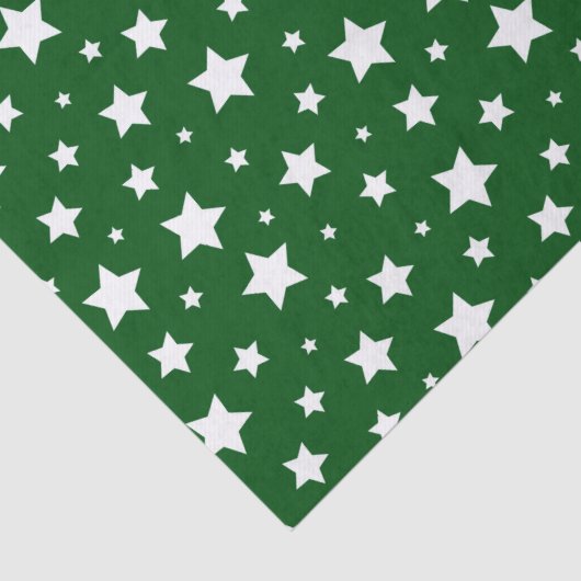 Groene witte sterren kerst tissuepapier (Detail)
