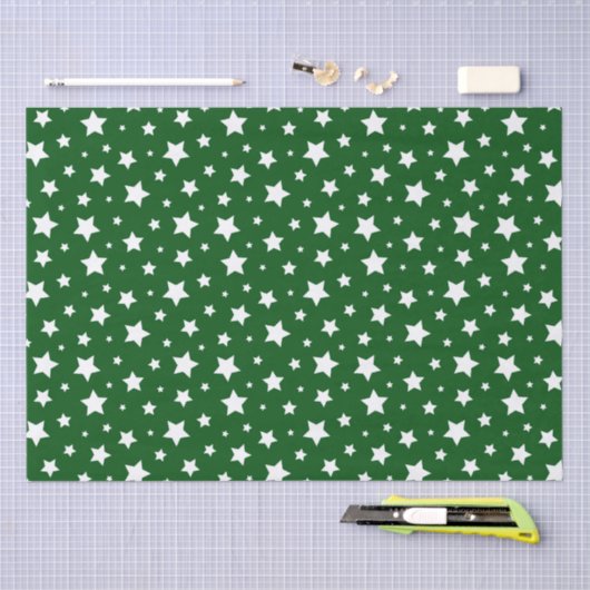 Groene witte sterren kerst tissuepapier (Craft)