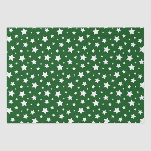 Groene witte sterren kerst tissuepapier (Voorkant)
