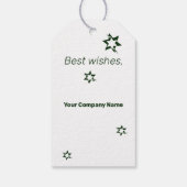 Groene & Witte Sterren Vrolijke Kerstmis Aangepast Cadeaulabel (Achterkant)