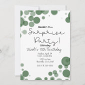 Groene Witte Stippen Bubbel Surprise Feestje Kaart (Voorkant)