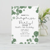 Groene Witte Stippen Bubbel Surprise Feestje Kaart (Staand voorkant)