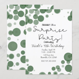 Groene Witte Stippen Bubbel Surprise Feestje Kaart
