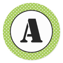 Groene & Witte Stippen - Cirkelsticker