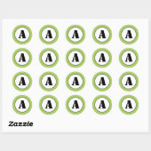 Groene & Witte Stippen - Cirkelsticker Ronde Sticker (Vel)