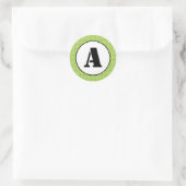Groene & Witte Stippen - Cirkelsticker Ronde Sticker (Tas)