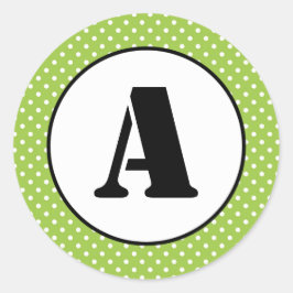 Groene & Witte Stippen - Cirkelsticker Ronde Sticker