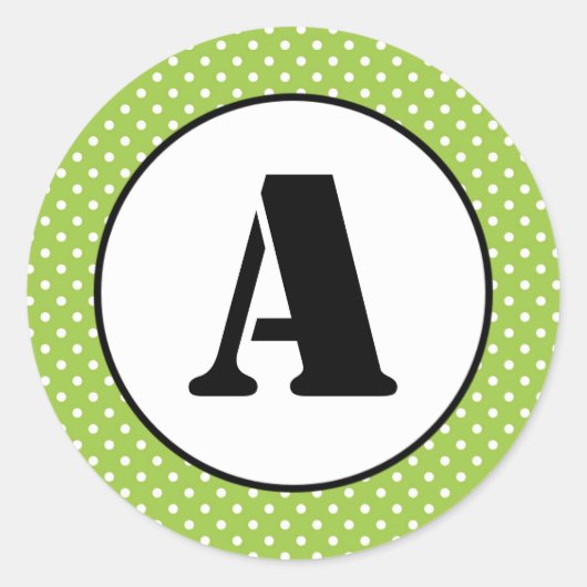Groene & Witte Stippen - Cirkelsticker Ronde Sticker (Voorkant)
