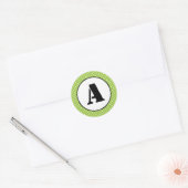 Groene & Witte Stippen - Cirkelsticker Ronde Sticker (Envelop)