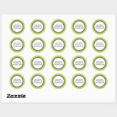 Groene Witte Stippen en Bruine Boek Naam Sticker (Vel)