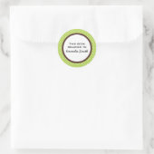 Groene Witte Stippen en Bruine Boek Naam Sticker (Tas)