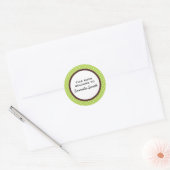 Groene Witte Stippen en Bruine Boek Naam Sticker (Envelop)