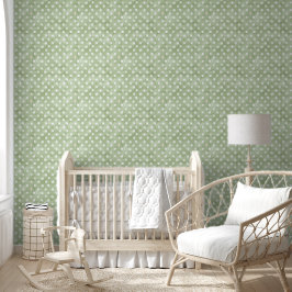 Groene Witte Stippen Strepen Behang
