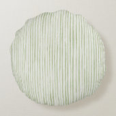 Groene Witte Stippen Strepen Rond Kussen (Achterkant)
