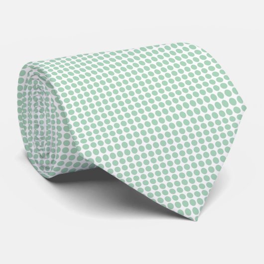 Groene Witte Stippen Stropdas (Opgerold)