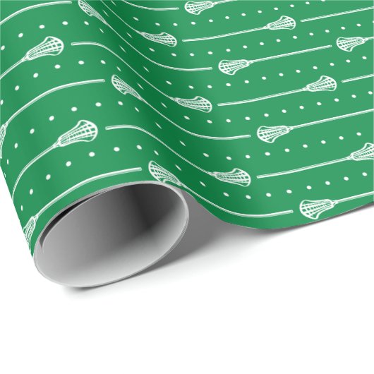 Groene witte stokken en gestippelde lijnen met pat cadeaupapier (Rol Hoek)