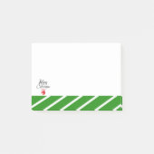 Groene Witte Streep Prettig Kerstfeest Post-it® Notes (Voorkant)