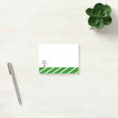 Groene Witte Streep Prettig Kerstfeest Post-it® Notes (Kantoor)
