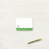 Groene Witte Streep Prettig Kerstfeest Post-it® Notes (Op bureau)