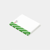Groene Witte Streep Prettig Kerstfeest Post-it® Notes (Schuin)