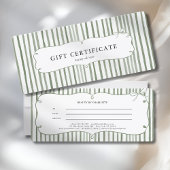 Groene Witte Streep Vintage Strik Geschenkcertific