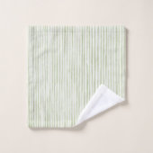 Groene Witte Strepen Bad Handdoek (Wasdoekje)
